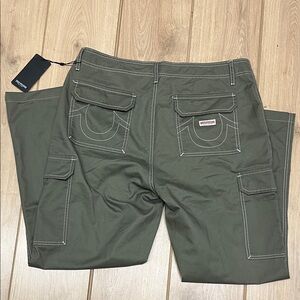 True Religion Men's Green Cargo Pants